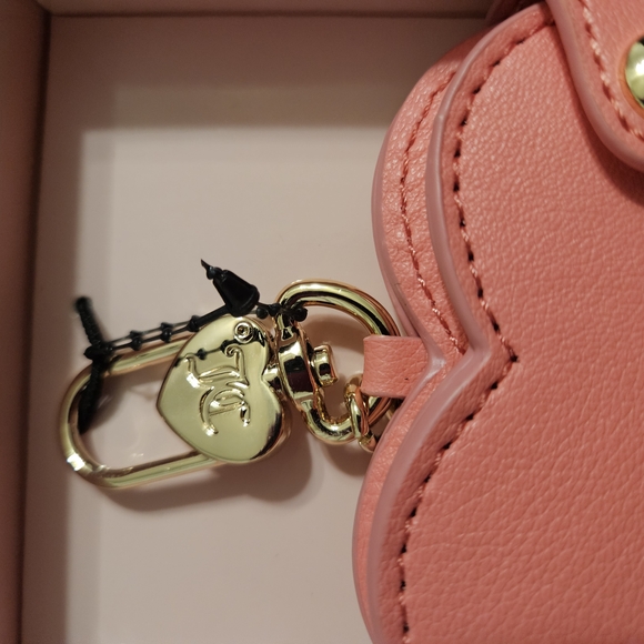 Juicy Couture Pink Quilted Bag Set Pink Lemonade With Heart Mirror Charm NEW - Picture 6 of 6